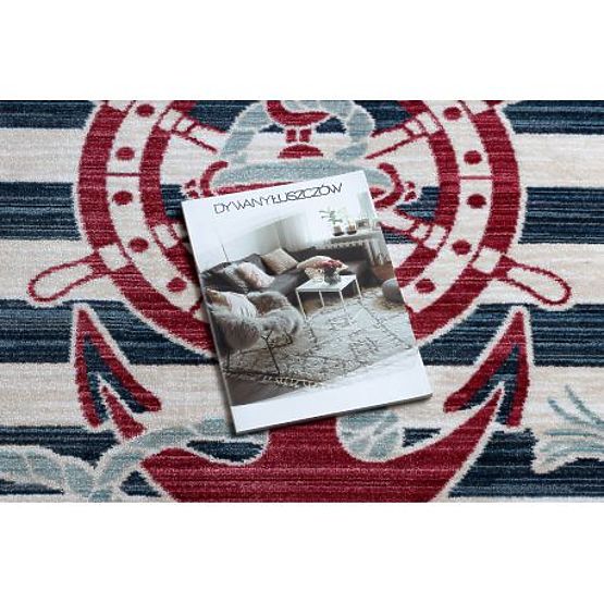 Modern Children's Rug TOYS 75324 ANCHOR, Irregular Shape, Cream, Turquoise, Dark Blue