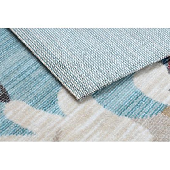 Modern Children's Rug TOYS 75328 CLOWN, Irregular Shape, Blue, Turquoise, Red Fuchsia