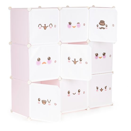 Modular Children's Wardrobe with 9 Shelves