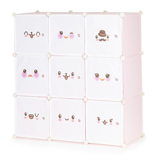 Modular Children's Wardrobe with 9 Shelves