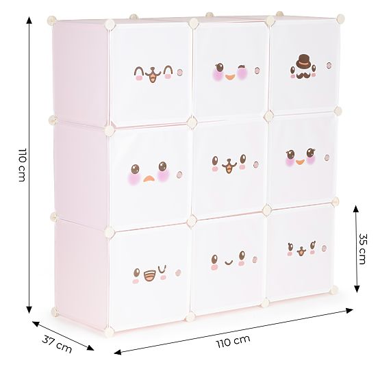 Modular Children's Wardrobe with 9 Shelves