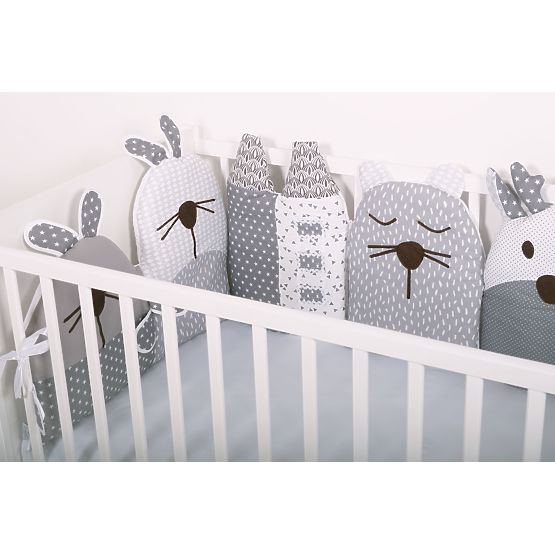 Modular mantinel for crib - gray