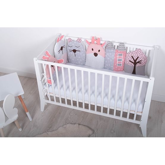 Modular mantinel for the crib - gray-pink