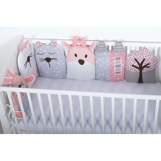 Modular mantinel for the crib - gray-pink