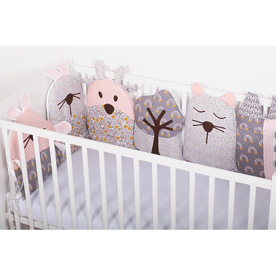Modular mantinel for the Flowers crib - gray-pink