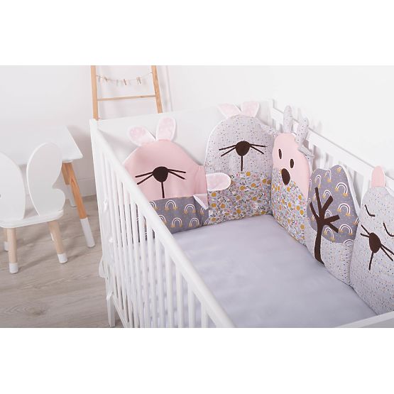 Modular mantinel for the Flowers crib - gray-pink
