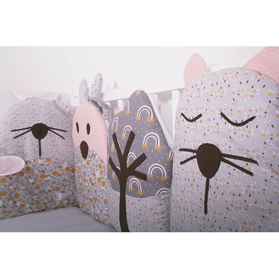 Modular mantinel for the Flowers crib - gray-pink