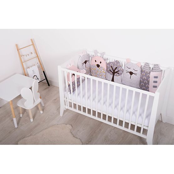 Modular mantinel for the Flowers crib - gray-pink