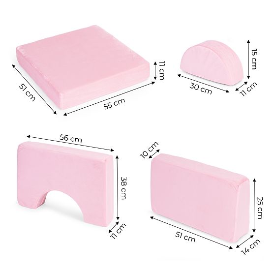 Modular Children's Armchair DIY 8 Soft Cushions Foldable - Pink ECOTOYS