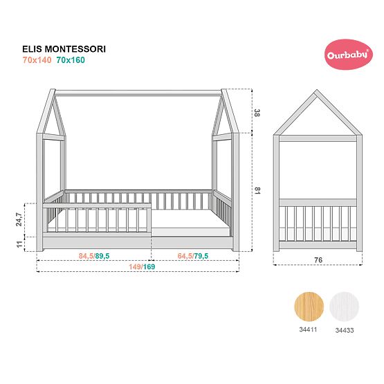 Montessori House Bed Elis Natural
