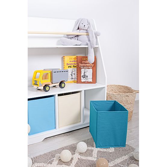 Montessori Bookshelf Cyan - White