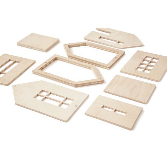 Magnetic Montessori wooden house - natural