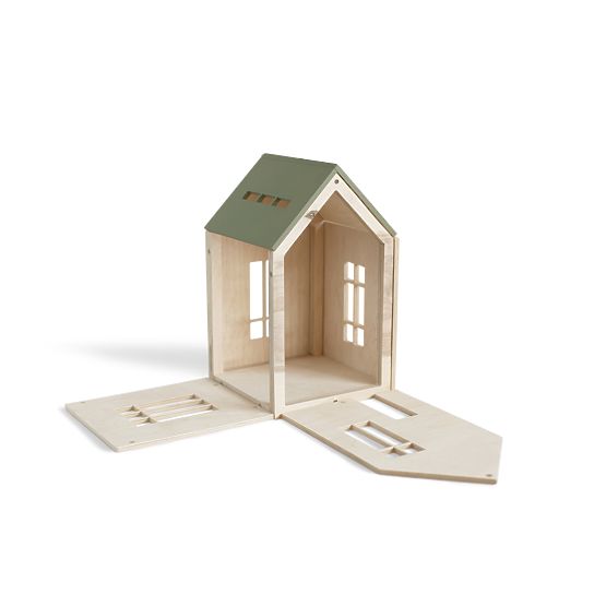 Magnetic Montessori wooden house - khaki