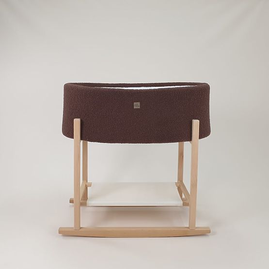 Moses Basket Teddy with Wooden Base - Brown