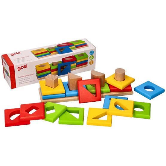 Motorized wooden toy - recognition of shapes