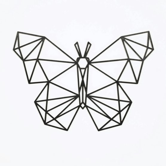 Wooden geometric painting - Butterfly - different colors Color: black