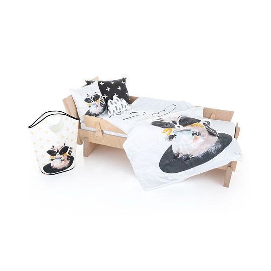 Mr. Little Fox Bedding Forest School - Raccoon - blanket: 135 x 200 cm pillow: 60 x 50 cm