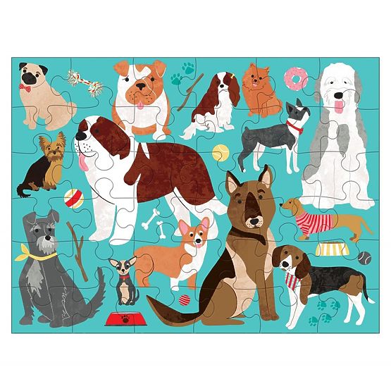 Mudpuppy Puzzle Dogs in a Fabric Bag 36 Pieces