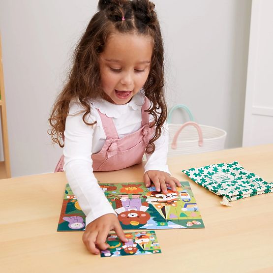 Mudpuppy Puzzle Happy Campers in a Fabric Bag 36 Pieces