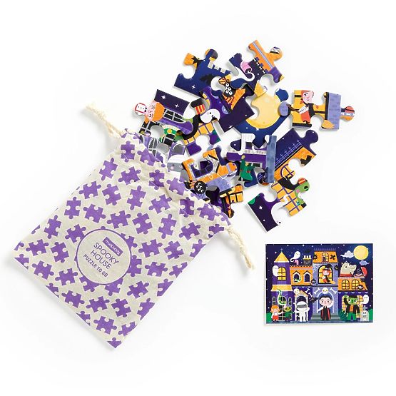 Mudpuppy Puzzle Haunted House in a Cloth Bag 36 Pieces