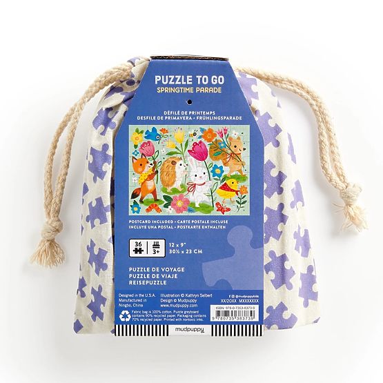 Mudpuppy Puzzle Spring Parade in Cloth Bag 36 Pieces