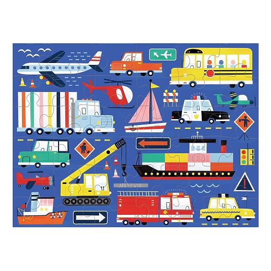 Mudpuppy Puzzle Transportation in a Fabric Bag 36 Pieces