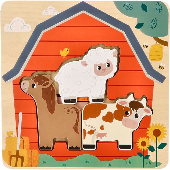 Multi-layer Farm Animals Puzzle