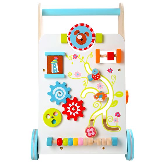 Multifunction wooden walker - Cheerful garden