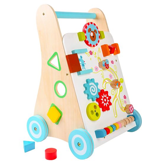 Multifunction wooden walker - Cheerful garden