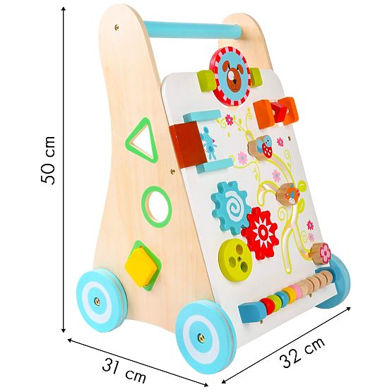 Multifunction wooden walker - Cheerful garden