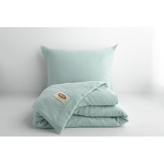 Muslin bedding 140x200 cm + 70x90 cm light blue