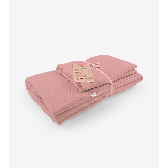 Muslin bedding with filling Hawaii- pink