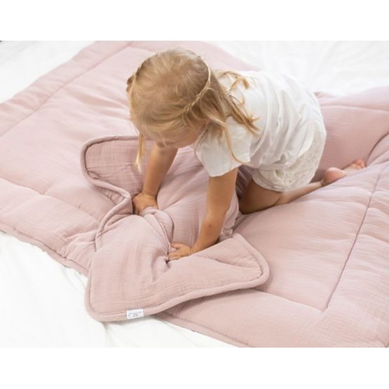 Muslin blanket and pillow with filling 100x135 + 40x60 - pink