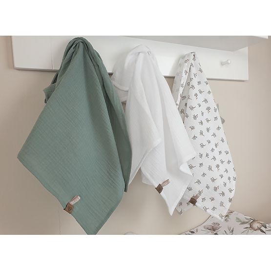 Muslin diapers 3 pcs - green