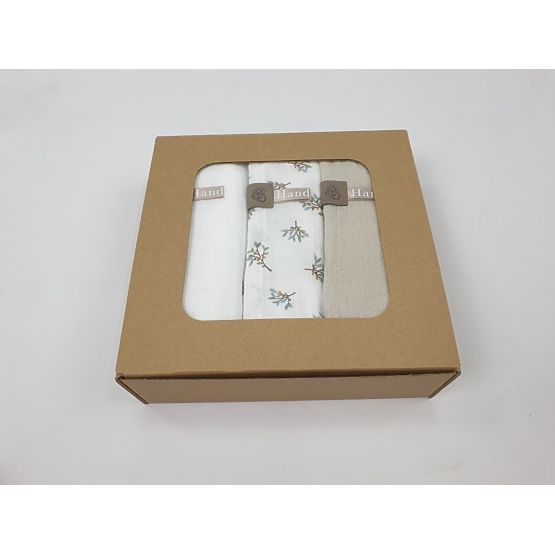 Muslin diapers 3 pcs - light grey