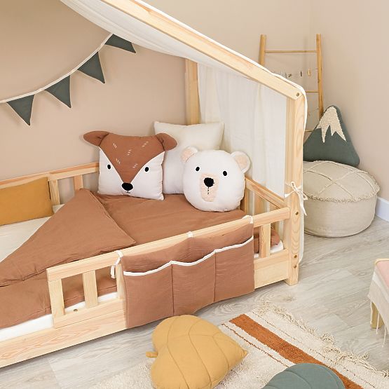 Muslin Pillow Ourbaby Ø 35 cm Bear - Ecru