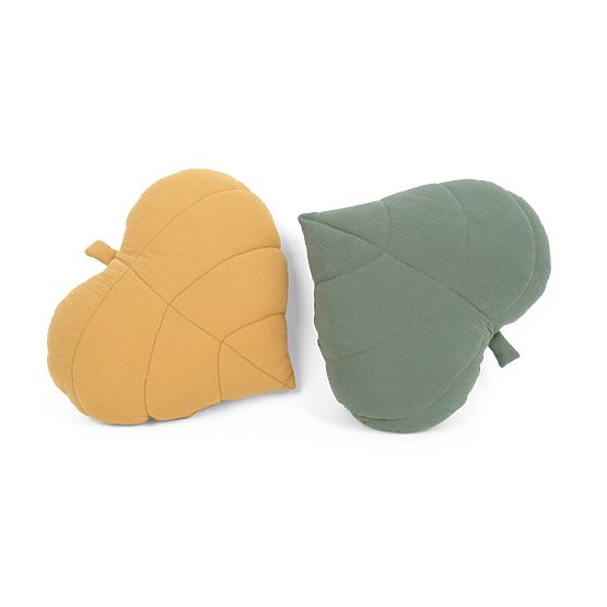 Muslin Pillow Ourbaby 38x35 cm Leaf - Mustard