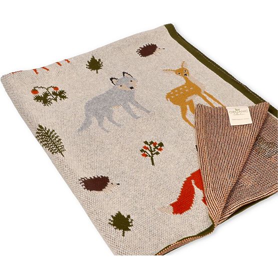 Nature Planet Organic Cotton Blanket Forest Animals