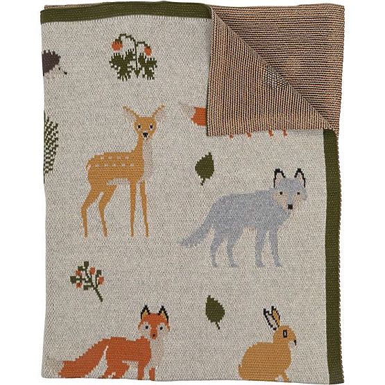 Nature Planet Organic Cotton Blanket Forest Animals