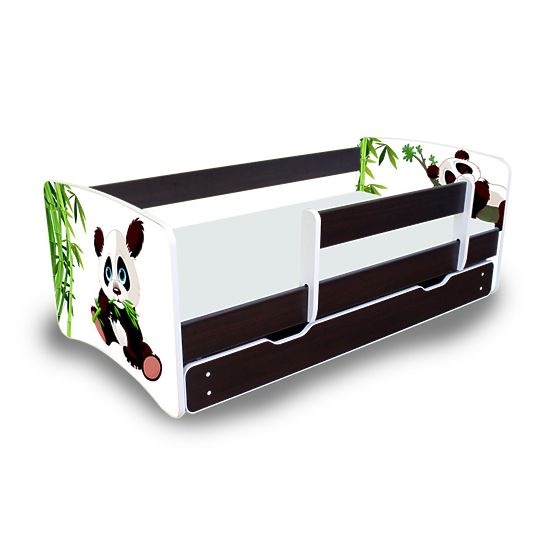 Nico Children's Bed with Safety Rail - Panda