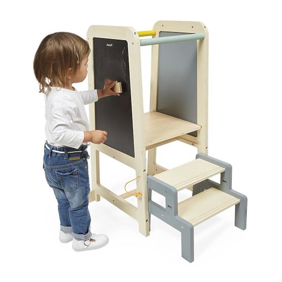 Janod - Nina 3in1 learning tower with blackboard and steps