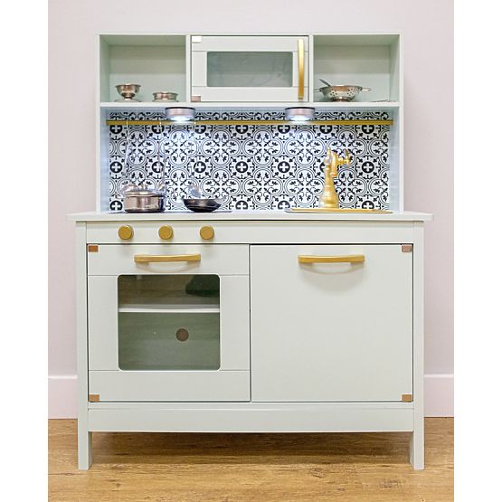 Nordic wooden kitchen with accessories