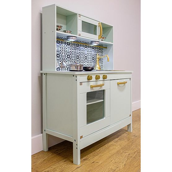 Nordic wooden kitchen with accessories