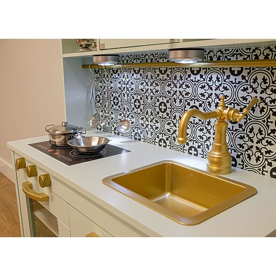 Nordic wooden kitchen with accessories