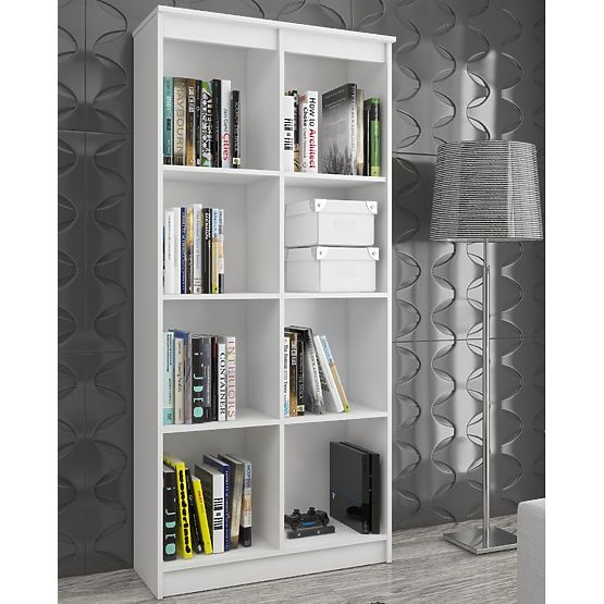 OFFICE SHELF R 80 cm CLP 8 SHELVES WHITE