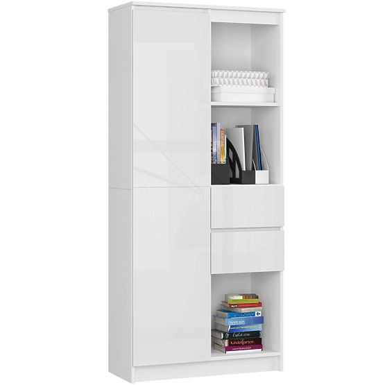 OFFICE SHELF R 80 cm CLP R15 PK WHITE / WHITE GLOSS