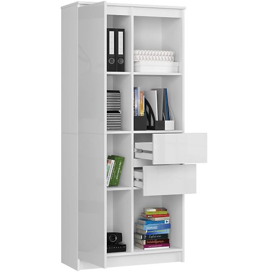 OFFICE SHELF R 80 cm CLP R15 PK WHITE / WHITE GLOSS