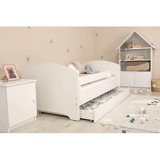 Ourbaby children's bed with a barrier - white