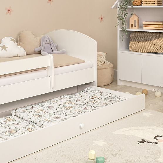 Ourbaby children's bed with a barrier - white