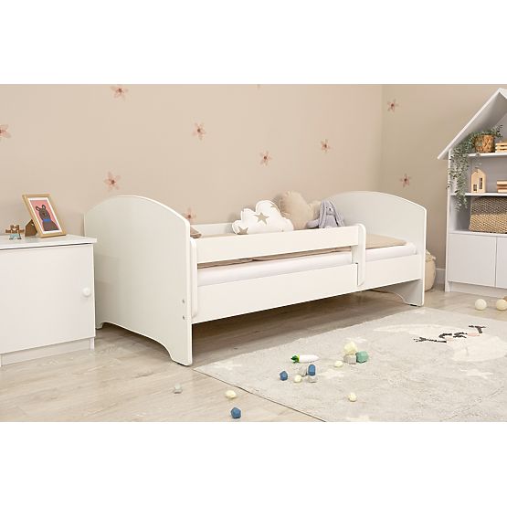 Ourbaby children's bed with a barrier - white